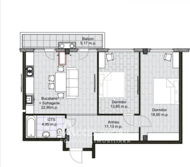 Hora Village! New Block! Buiucani, Bisericii street, 2 rooms + living room. White version!: 2