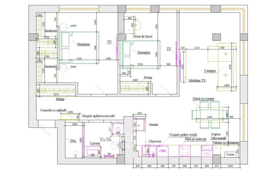New Block! Posta Veche, Socoleni street, 2 rooms + living. White variant!: 5