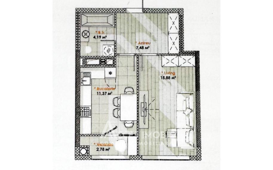 Lagmar! Residential neighborhood SOLARIS! Telecentru, Hincesti street, 1 room + living! White Version!: 1