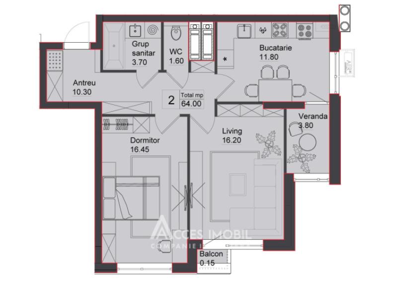 Bloc Nou! Ciocana, str. Vadul lui Vodă, 2 camere + living. Variantă albă!: 2