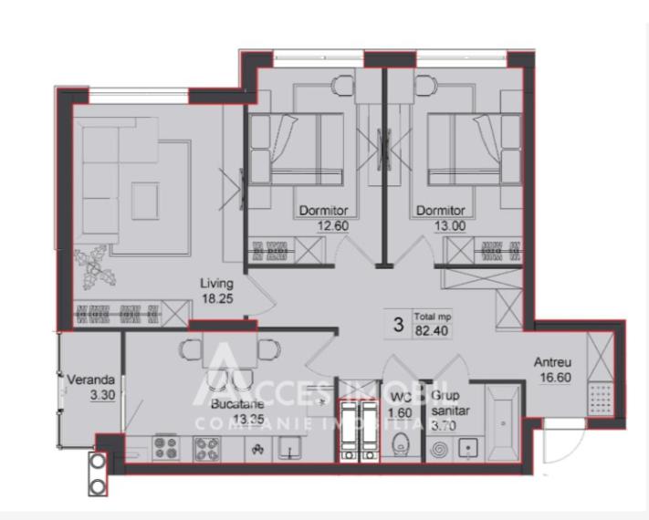 Bloc Nou! Ciocana, str. Vadul lui Vodă, 3 camere + living. Variantă albă!: 1