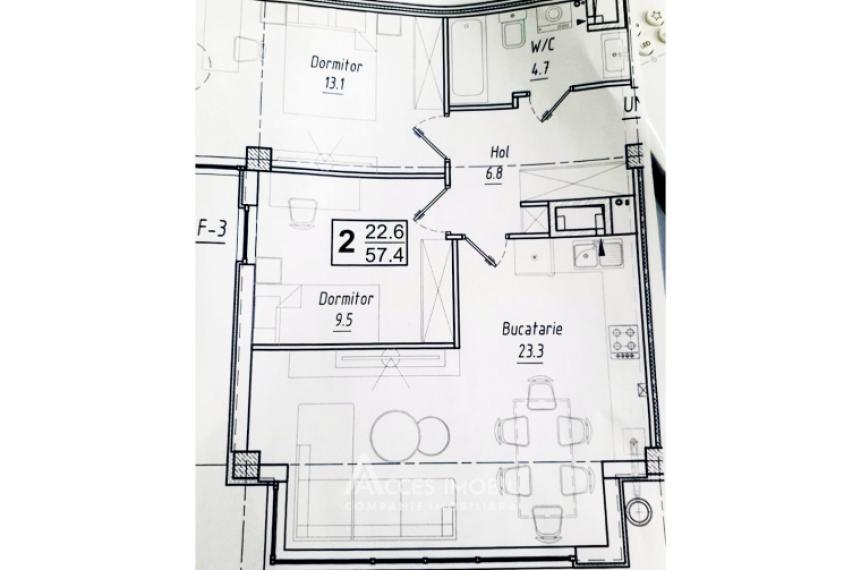 Bloc Nou! Cricova, str. Vasile Alecsandri, 2 camere + living! Varianta Albă!: 2