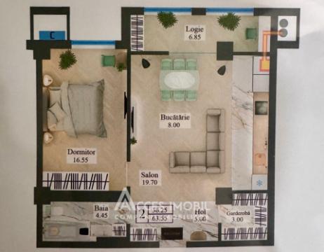 Newton House! Botanica, str. Grădina Botanică, 1 cameră + living. Variantă Albă!: 2