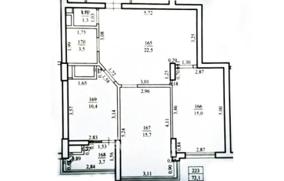 Exfactor! Buiucani, str. Ion Buzdugan, 2 camere + living. Varianta albă!: 3