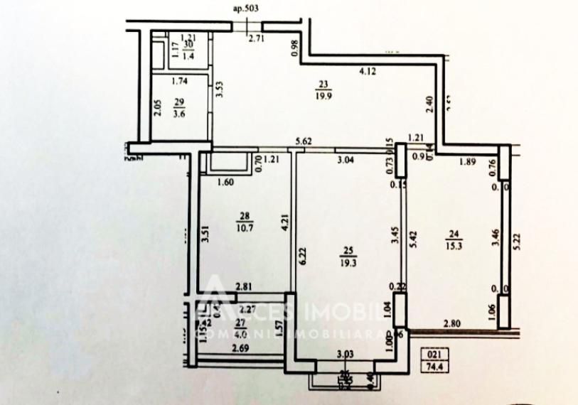 Exfactor! Buiucani, str. Vasile Lupu, 2 camere +  living. Variantă Albă!: 4