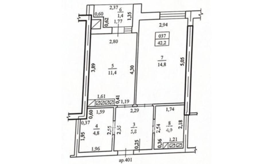 New Block! Durlesti, Regina Elizabeta Street, 1 room + living room. White version!: 6