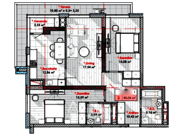 SMART HOME! Lagmar! Рышкановка, ул. Каля Мошилор, 3 комнаты. Белый вариант!: 1