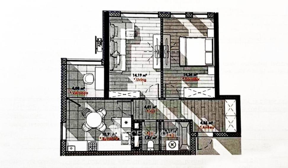 Lagmar! Residential neighborhood SOLARIS! Telecentru, Hincesti street, 2 room! White Version!: 3