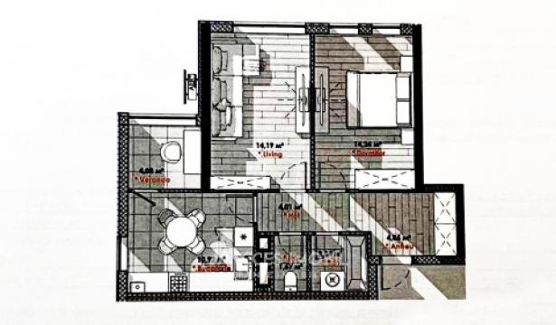 Lagmar! Residential neighborhood SOLARIS! Telecentru, Hincesti street, 2 room! White Version!: 3