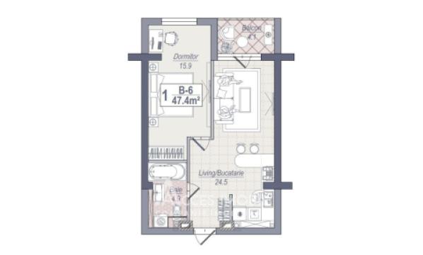 Braus Edera Home! Botanica, bd. Dacia, 1 cameră + living! Autonomă!: 2