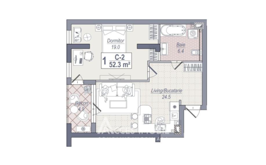 Braus Edera Home! Botanica, bd. Dacia, 1 cameră + living! Autonomă!: 5