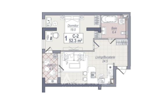 Braus Edera Home! Botanica, bd. Dacia, 1 cameră + living! Autonomă!: 5