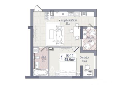 Braus Edera Home! Botanica, bd. Dacia, 1 cameră + living! Autonomă!: 3