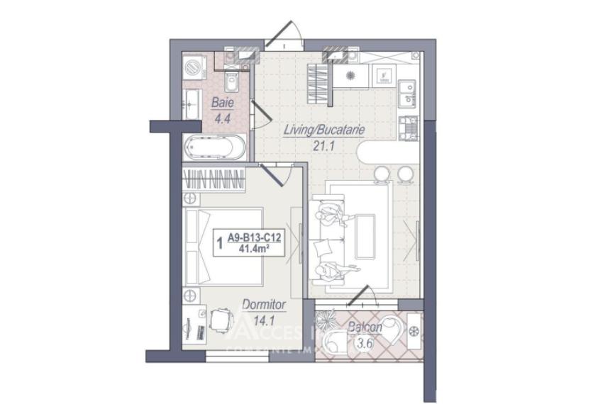 Braus Edera Home! Botanica, bd. Dacia, 1 cameră + living! Autonomă!: 1