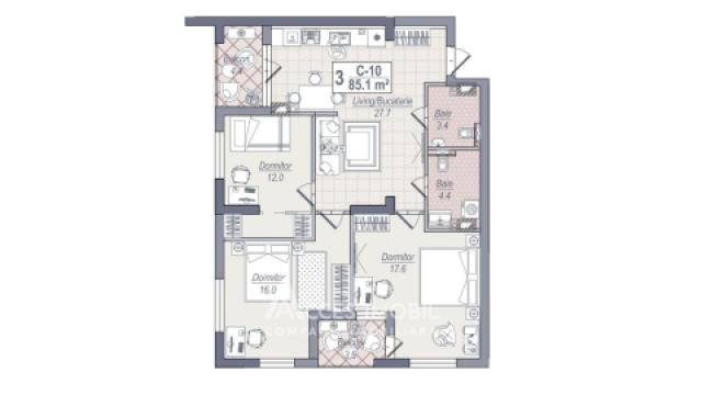 Braus Edera Home! Botanica, bd. Dacia, 3 camere + living! Autonomă!: 1