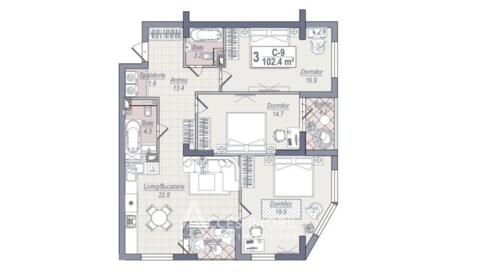 Braus Edera Home! Botanica, bd. Dacia, 3 camere + living! Autonomă!: 2