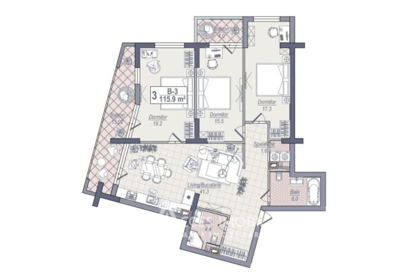 Braus Edera Home! Botanica, bd. Dacia, 3 camere + living! Autonomă!: 3