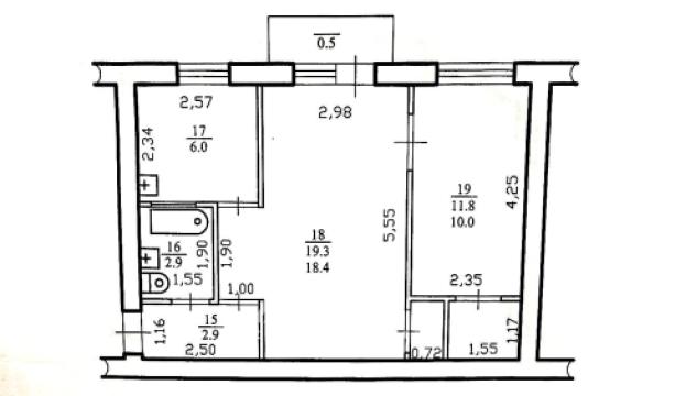 Центр, бул. Григоре Виеру, 2 комнаты! Cередина дома!: 14