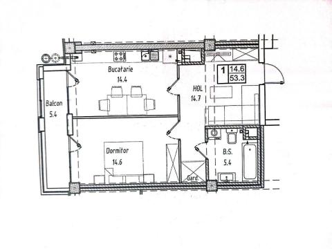 Ecovzor! Poșta Veche, str. Iazului, 1 cameră + living. Variantă albă!: 1