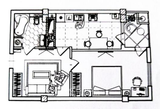 Braus Millennium Park! New Block! Telecenter, Hincesti street, 1 room + living! White version!: 3