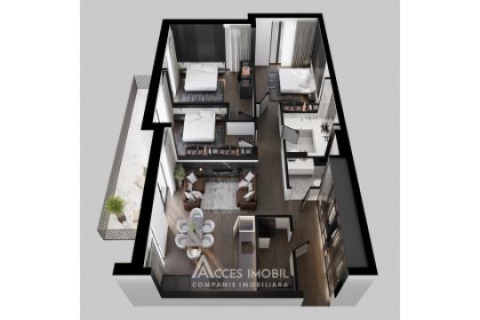 Element Stil! Дурлешты, ул. Николай Димо, 3 комнаты + гостиная. Белый вариант!: 1