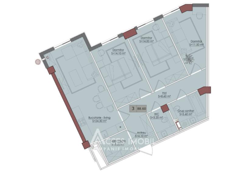 Estate invest!  ул. Буковина, Чеканы, 3 комнаты + гостиная. Белый вариант!: 1