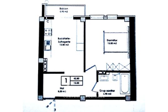 Durlesti, Cartusa street, 1 room + living. White version!: 1