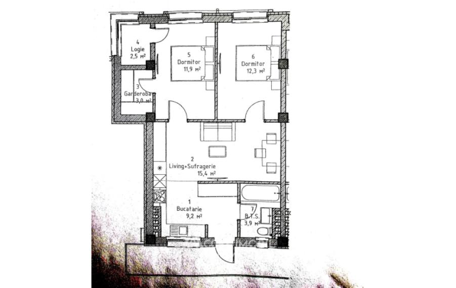 Новострой! Яловены, ул. Григоре Виеру, 2 комнаты + гостиная. Белый вариант!: 12