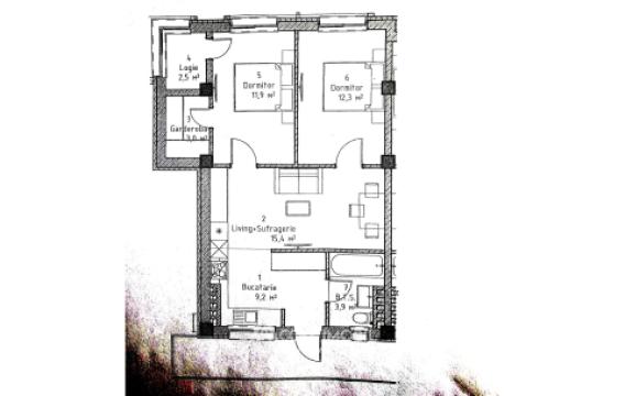Новострой! Яловены, ул. Григоре Виеру, 2 комнаты + гостиная. Белый вариант!: 12