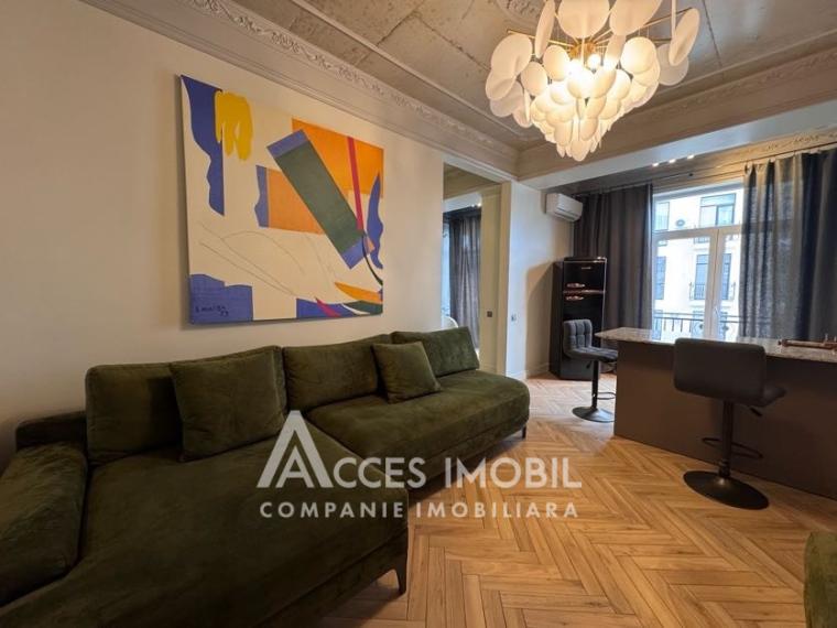 Аренда! Новострой! Центр, ул. Александру чел Бун, 1 комната + гостиная. Евроремонт!: 0