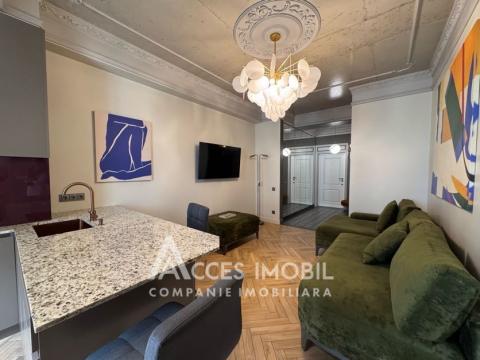 Аренда! Новострой! Центр, ул. Александру чел Бун, 1 комната + гостиная. Евроремонт!: 1