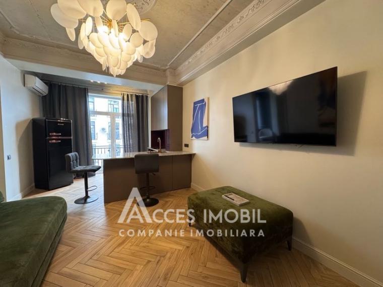 Аренда! Новострой! Центр, ул. Александру чел Бун, 1 комната + гостиная. Евроремонт!: 3