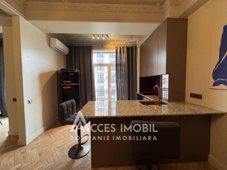 Аренда! Новострой! Центр, ул. Александру чел Бун, 1 комната + гостиная. Евроремонт!: 4