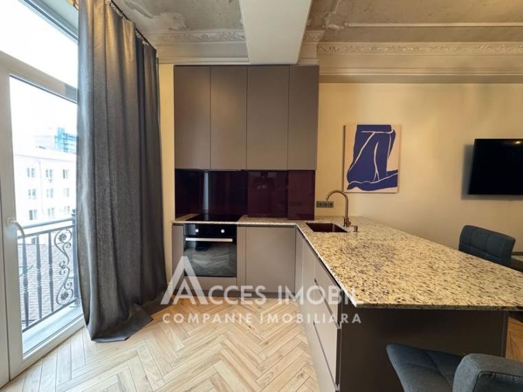 Аренда! Новострой! Центр, ул. Александру чел Бун, 1 комната + гостиная. Евроремонт!: 5