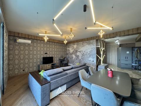 Bloc Nou! Centru, bd. Ștefan cel Mare, 2 camere + living. Euroreparație!: 2