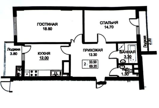 Exfactor! Buiucani, str. Vasile Lupu, 2 camere + living. Variantă Albă!: 3