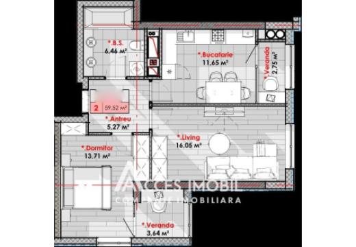 Lagmar! Rascani, Tudor Vladimirescu street, 1 room + living. White version!: 1