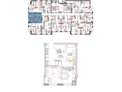 Estate Invest! Bloc Nou! Telecentru, str. Ialoveni, 1 cameră + living. Variantă albă!: 2