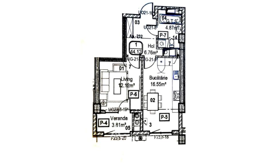 Horus City! Рышкановка, ул. Тудор Владимиреску, 1 комната + гостиная. Белый вариант!: 2