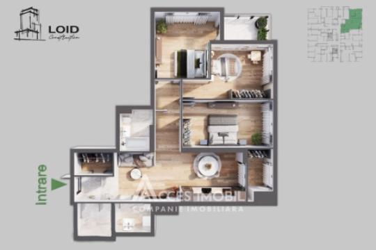 Новострой! Ботаника, бул. Куза Водэ, 3 комнаты + гостиная. Белый вариант!: 4