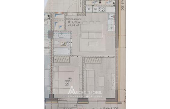 City Gardens! Râșcani, bd. Renașterii Naționale, 2 camere + living. Variantă albă!: 3