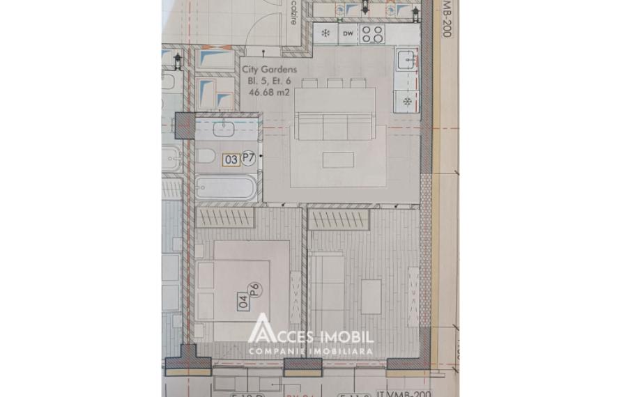 City Gardens! Râșcani, bd. Renașterii Naționale, 2 camere + living. Variantă albă!: 3