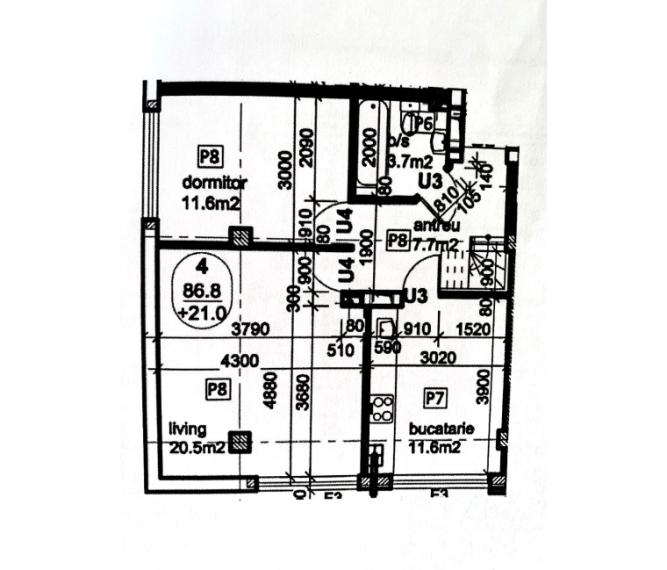 Penthouse on 2 levels! Boiar House! Durlești, str. Nicolae Dimo, 3 rooms. White version!: 12