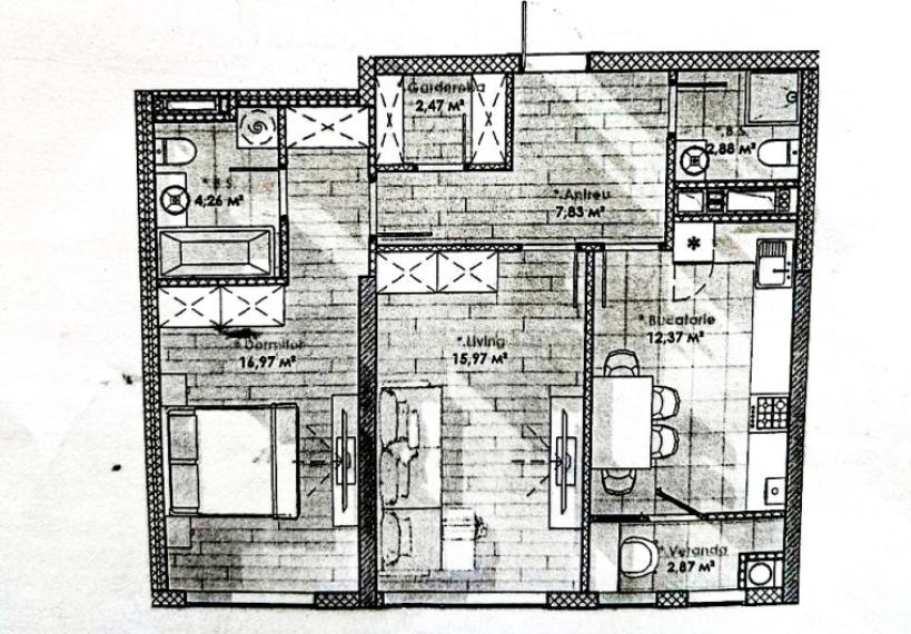 Lagmar! Cartierul rezidențial SOLARIS! Bloc Nou! Telecentru, șos. Hâncești, 2 camere! Variantă albă!: 4