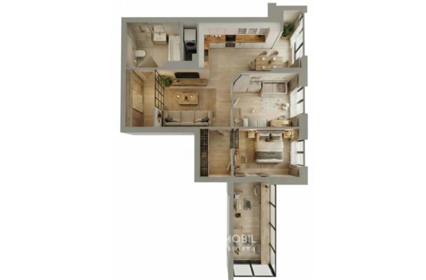 Exfactor! Buiucani, str. Vasile Lupu, 2 camere +  living. Variantă Albă!: 7