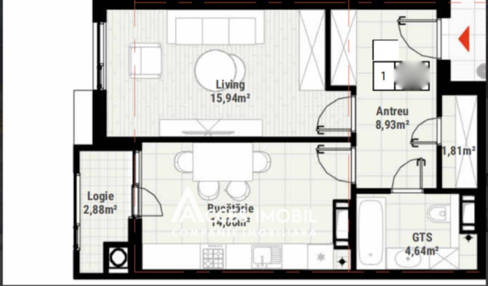 Bloc Nou! Durlești, str. Regina Elisabeta, 1 cameră. Variantă albă!: 6