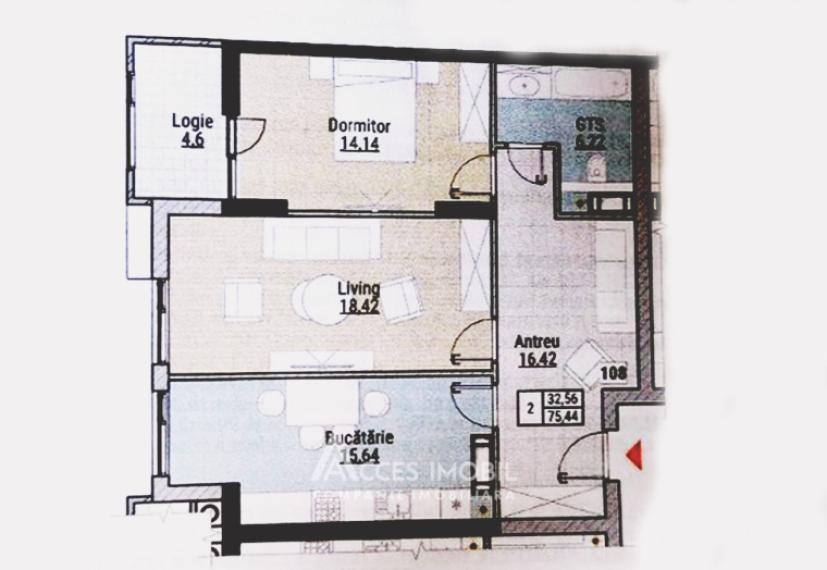 Bloc Nou! Durlești, str. Regina Elisabeta, 2 camere + living. Varianta albă!: 10