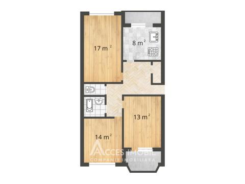 Botanica, str. Grenoble, 3 camere. Euroreparație!: 17