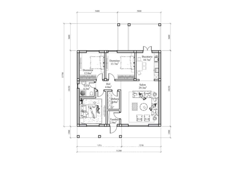 Casă! Sîngera, str. Serghei Lazo, 100m2 + 4 ari! Încălzire autonomă!: 6