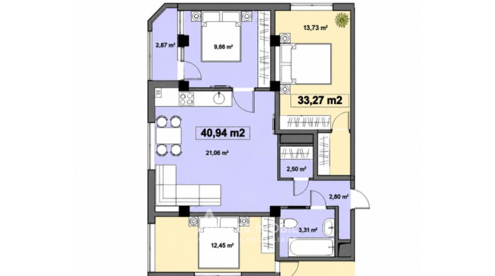 New Block! Botanica, Așhabad street, 1 room + living room.: 5